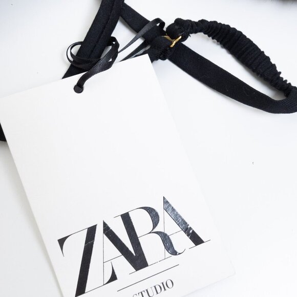 Zara Studio Faux Fur Triangle Bra Brown - Picture 8 of 9